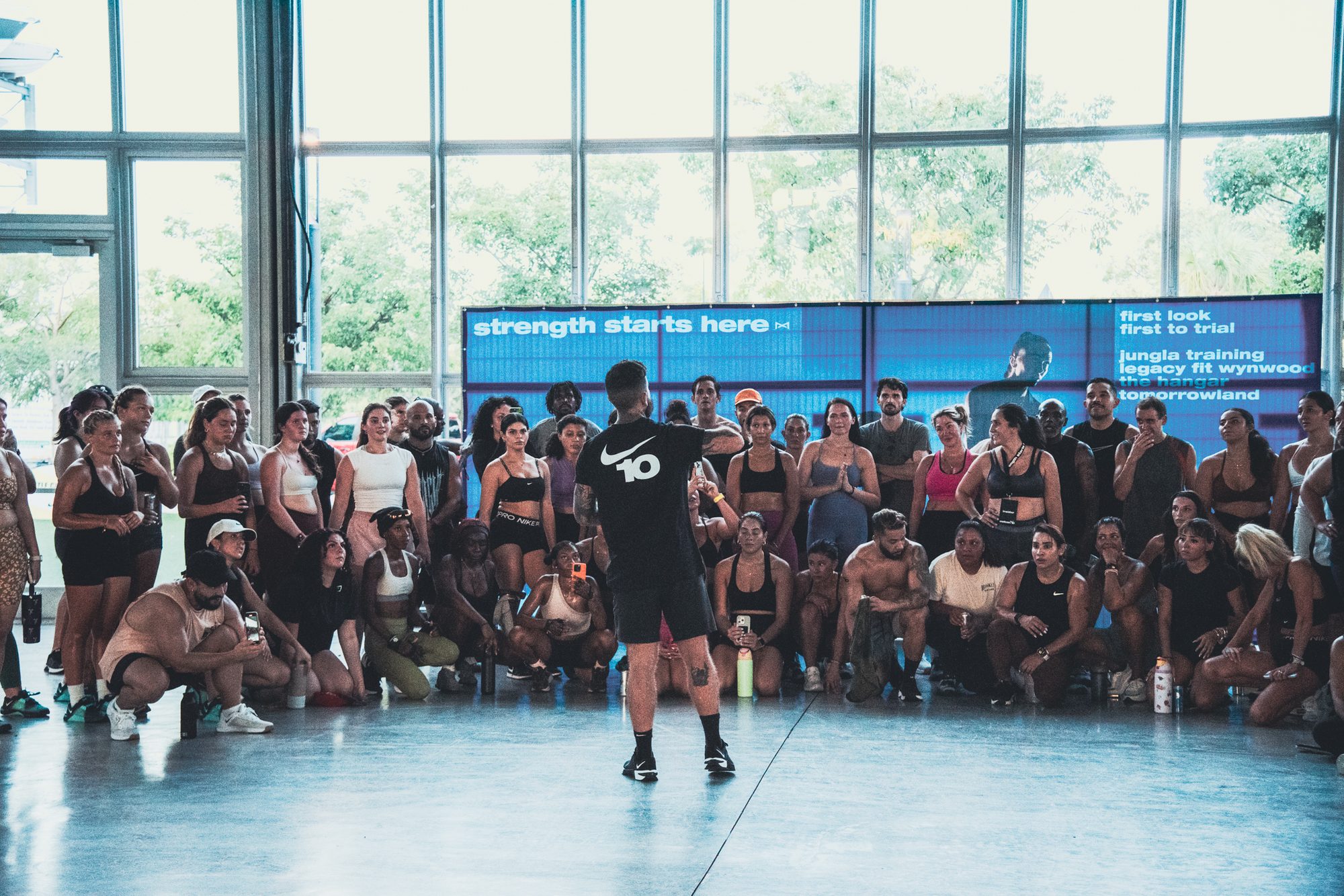 Hundreds of Battle Cancer athletes on an arena floor