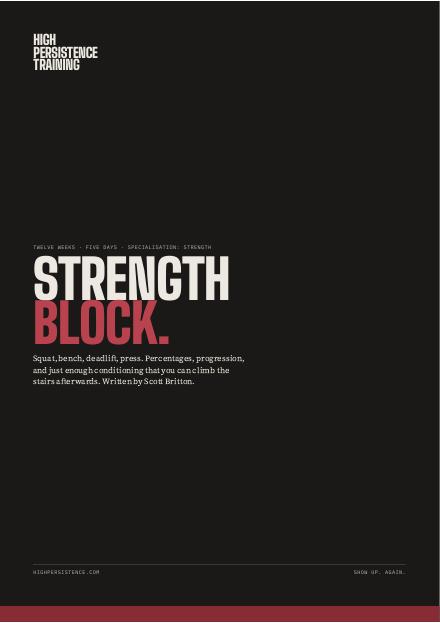 Strength Block programme cover
